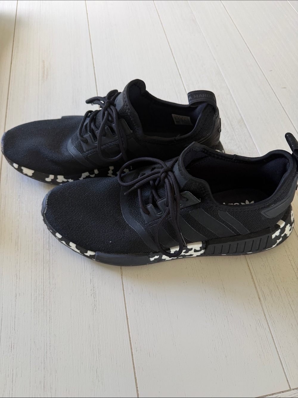 adidas Black Athletic Sneakers with White Speckled Midsole